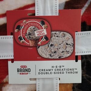 NWT HEB Creamy Creations Double Sided Throw 50" x 70"